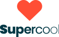 Supercool's logo in black text