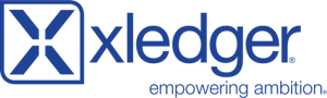 Xledger's logo in blue text