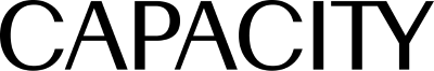 Capacity's logo in black text