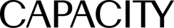 Capacity's logo in black text