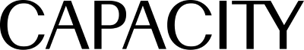 Capacity's logo in black text