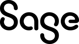 Sage's logo in black text
