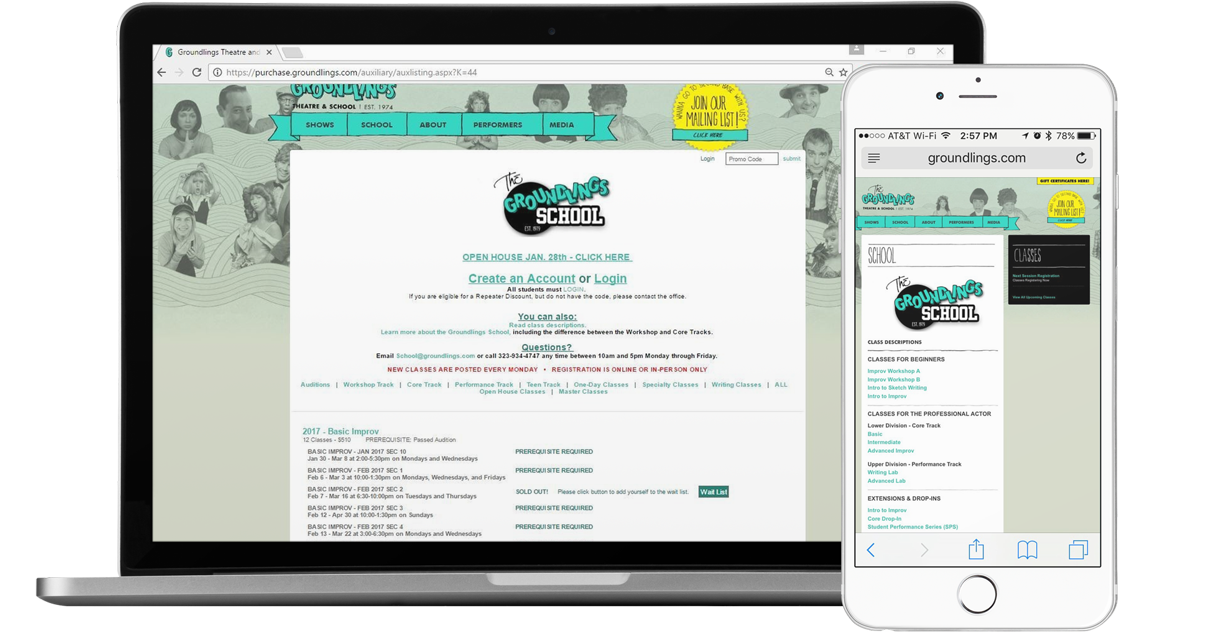 groundlings online class registrations