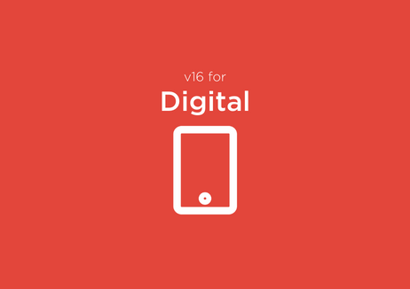 An iphone icon with text reading "v16 for Digital"