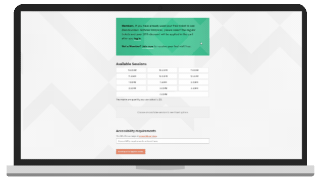 A GIF showing the Australian Museum's member and standard admission tickets.