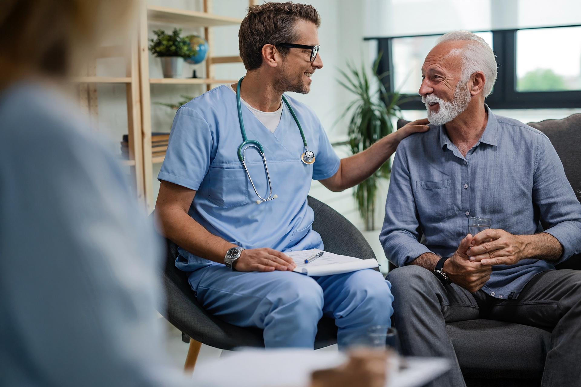 Doctor and patient shaking hands