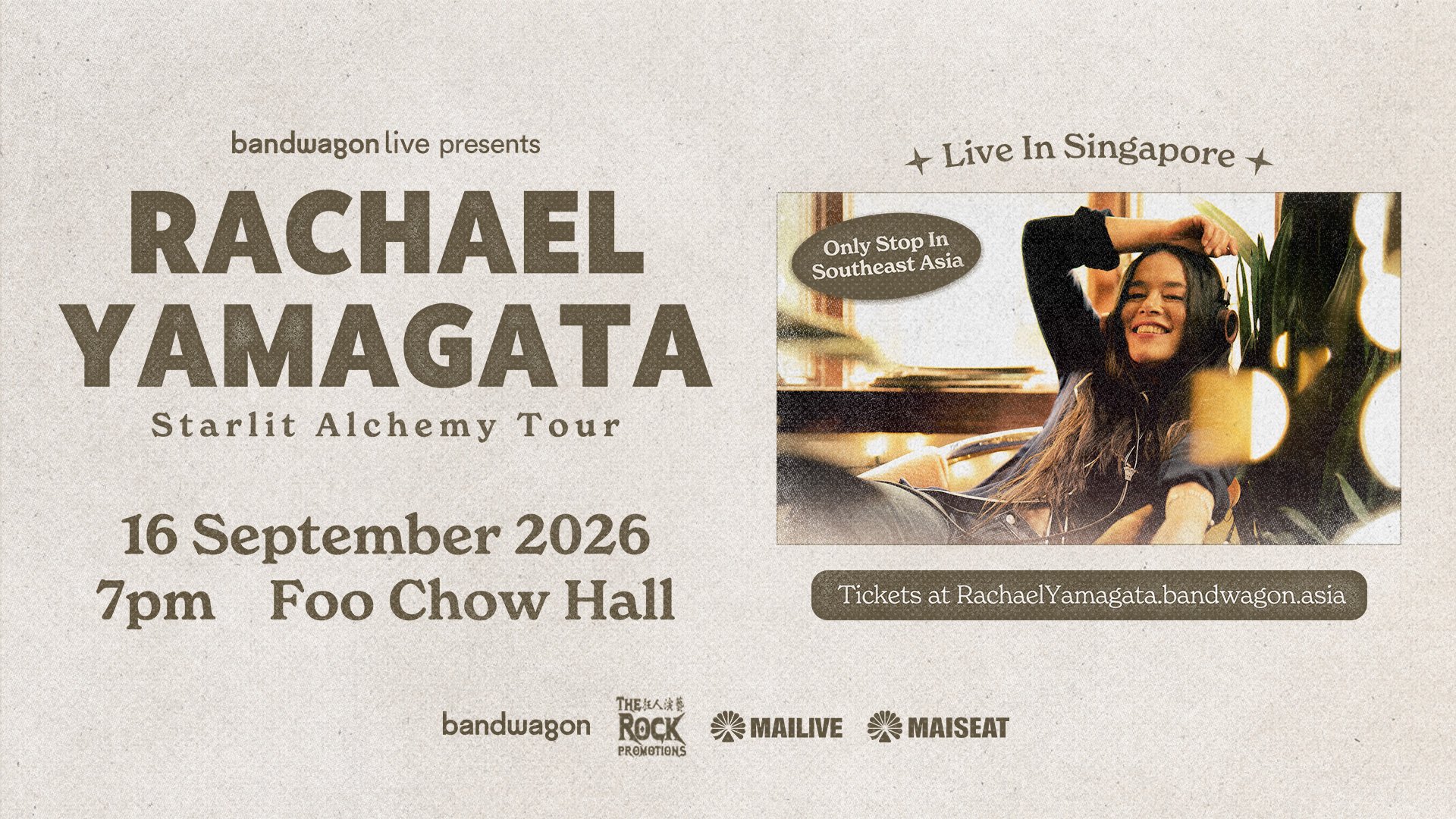 <div class="ck-content"><p>10% off tickets to Rachael Yamagata Starlit Alchemy Tour</p></div>