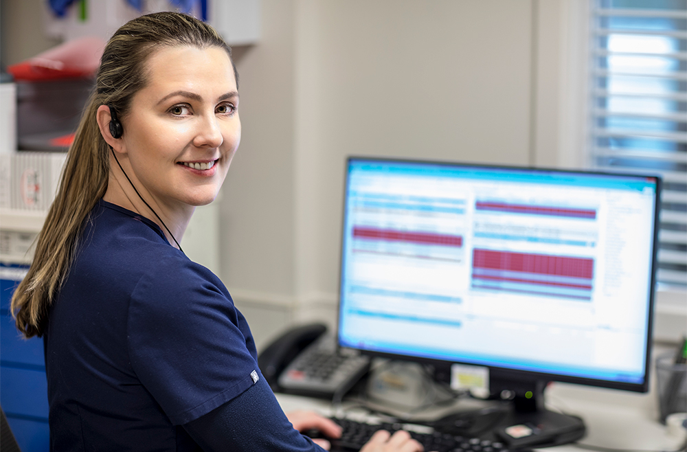 Nurse at workstation