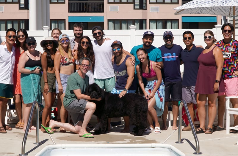 Residents at Dr. Lenrow's beach house