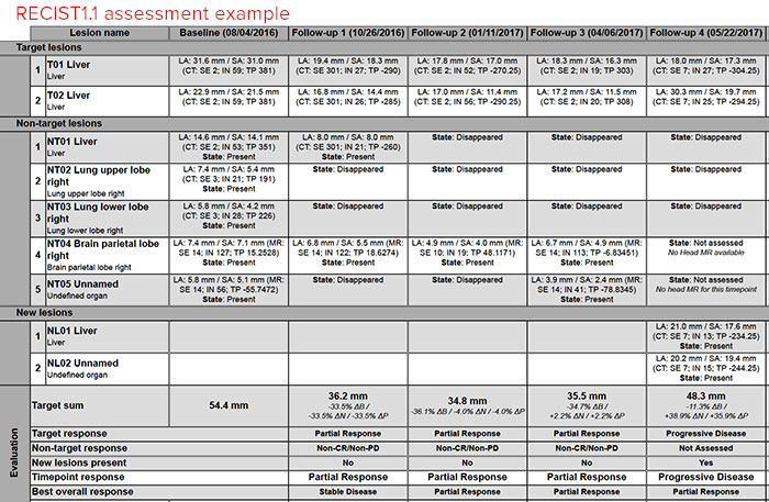 RECIST 1.1 ASSESMENT