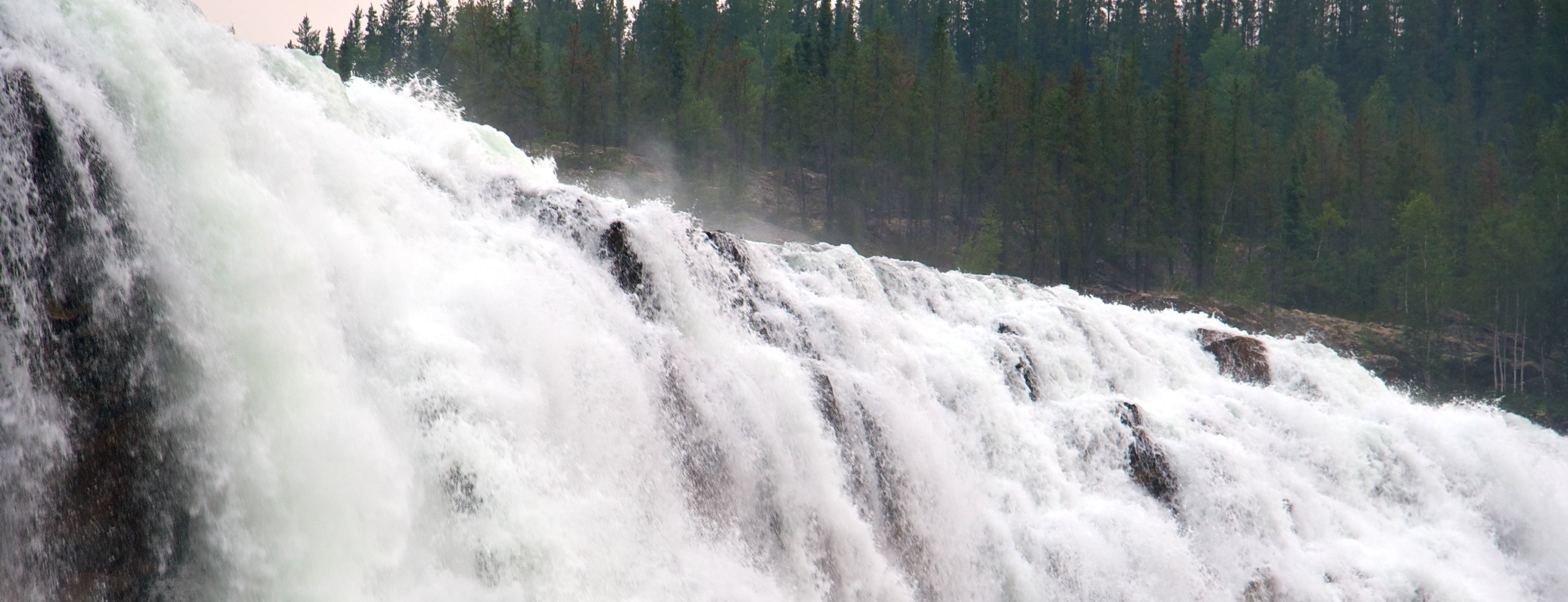 Waterfall in boreal forest in northern Saskatchewan