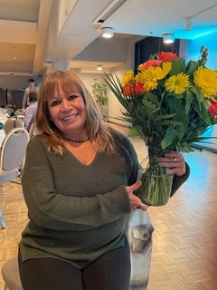 Pamela Swampy, Guest Services Representative 2002 Outstanding New Journeyperson Award recipient, at Saskatchewan Apprenticeship Awards, Conexus Arts Centre, Regina, November 4, 2022