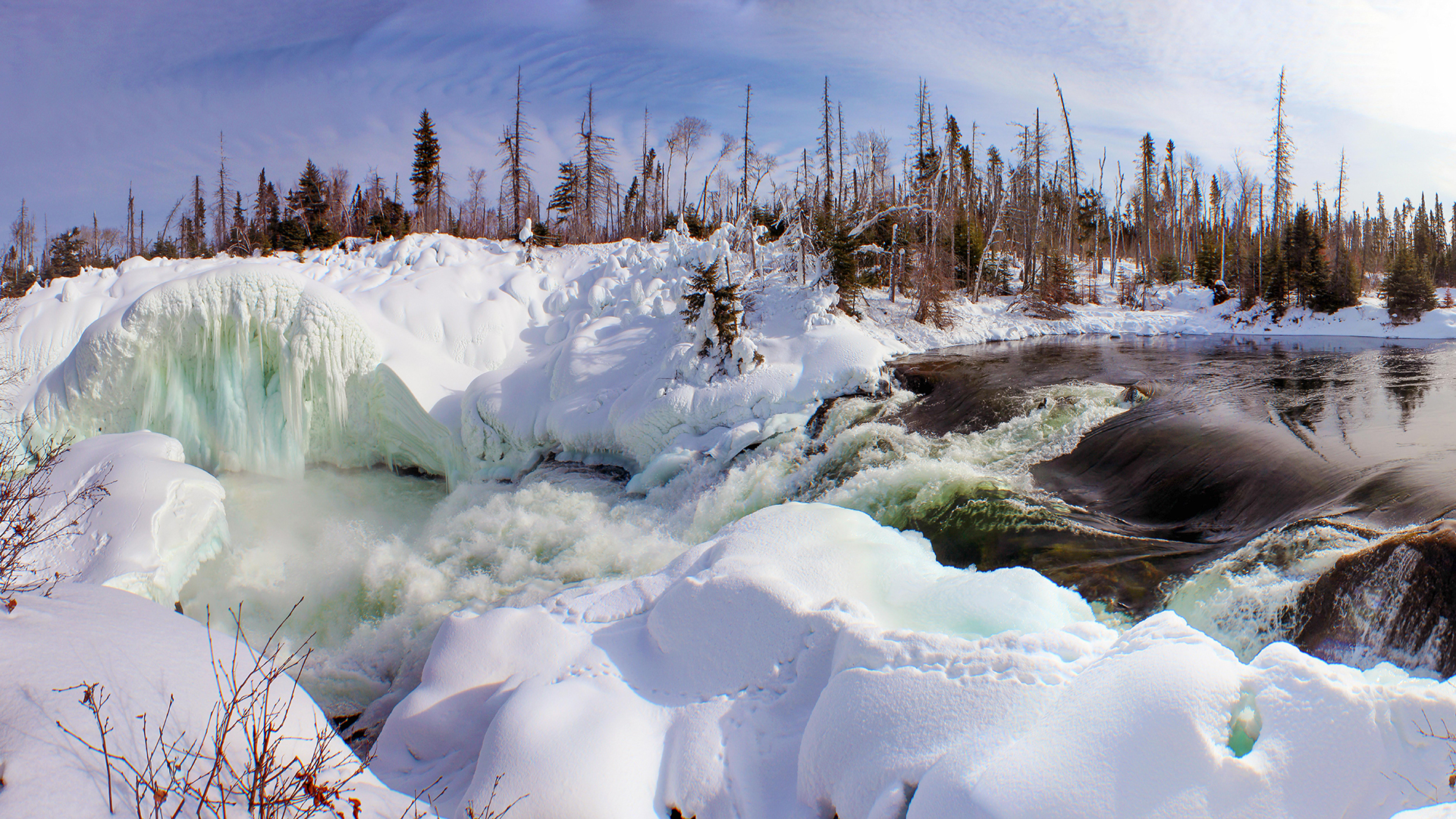 Snowmobiling from La Ronge to Nistowiak Falls