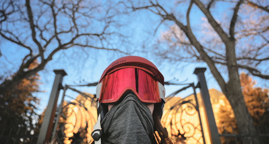 Winter biking along the shores of the South Saskatchewan River in the city of Saskatoon