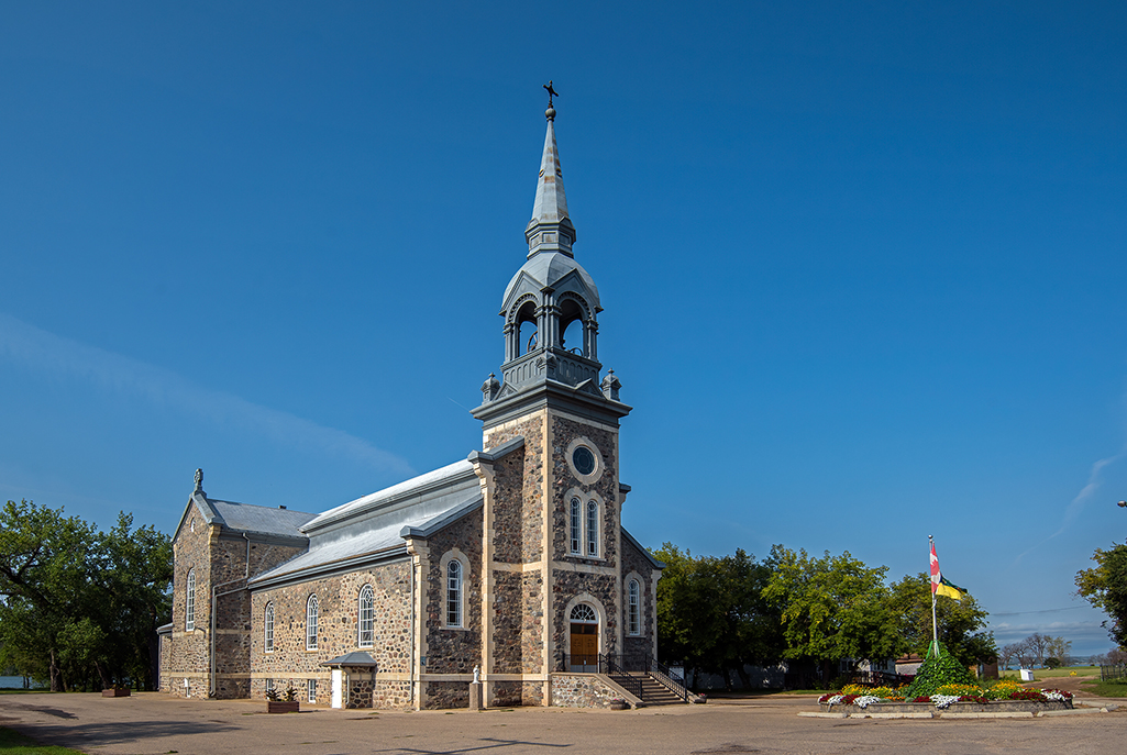 Stone church in Lebret in Qu'Appelle Valley