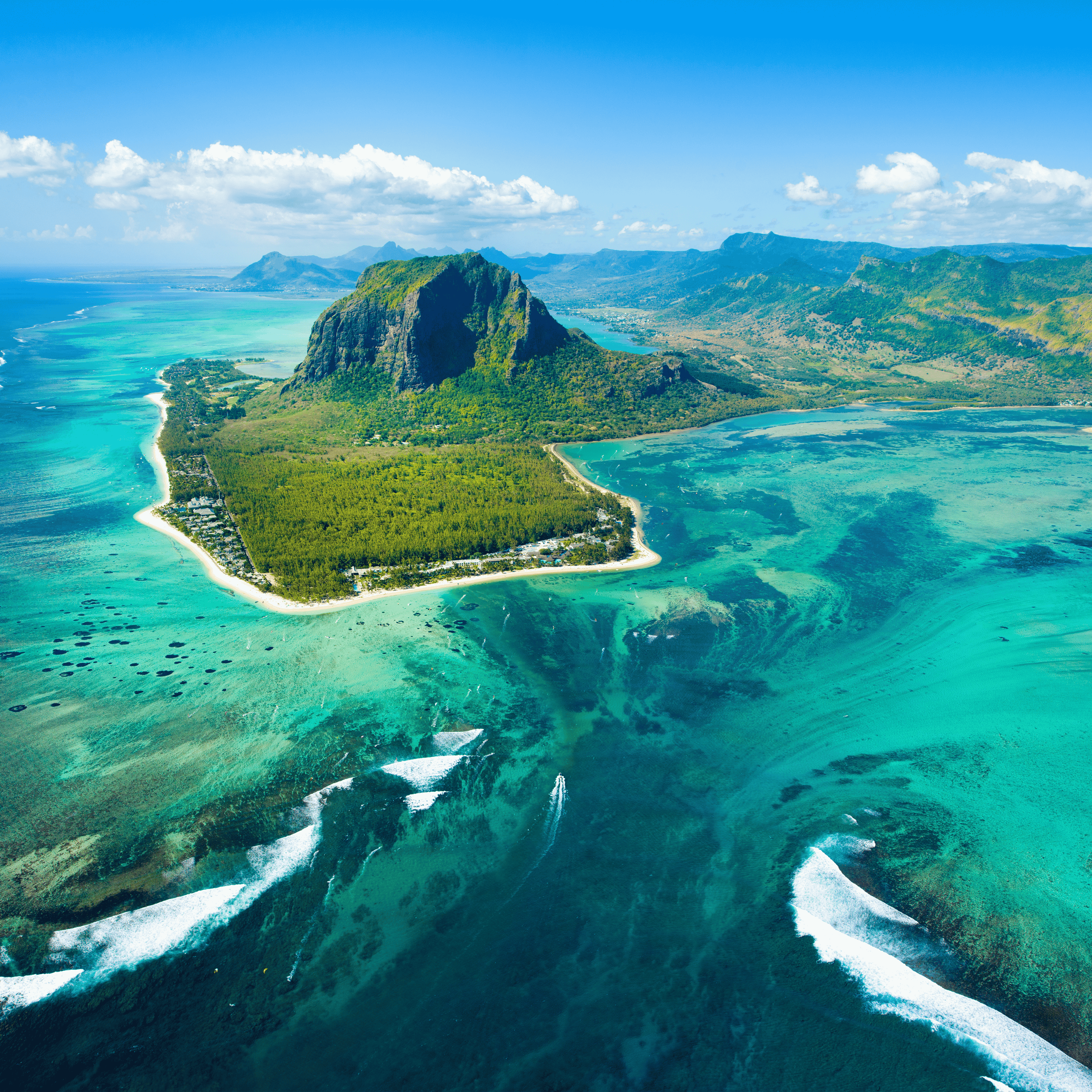 Underwater waterfall in Mauritius