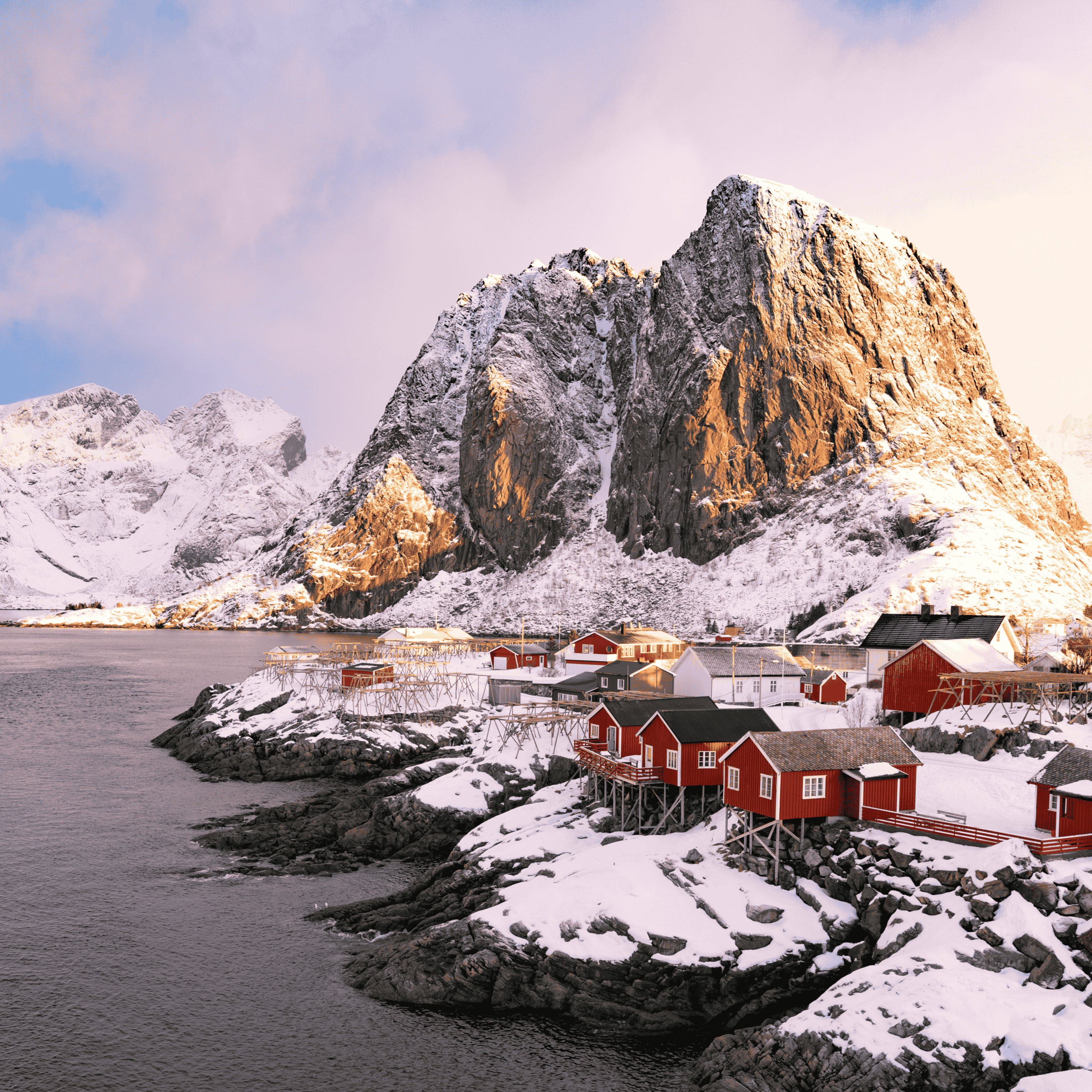 Snowcovered Lofoten Islands, Norway