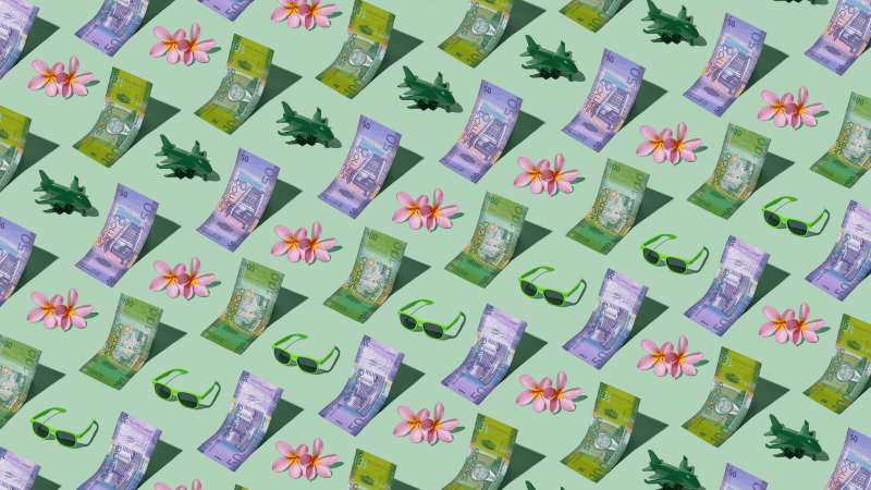Samoan Tala (WST) currency banknotes Repeating Pattern