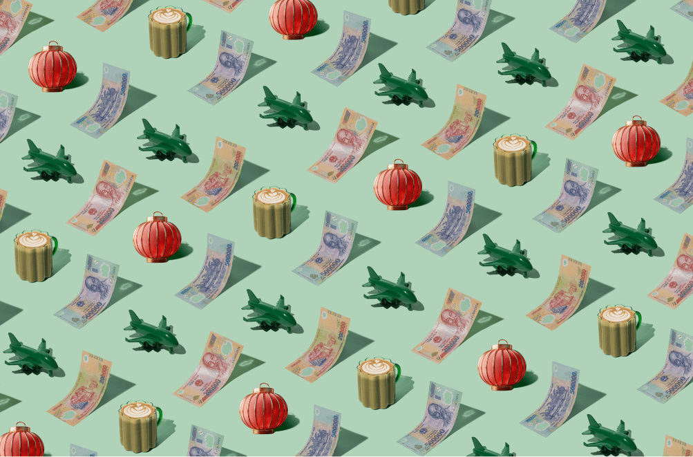 Vietnamese Dong (VND) currency banknotes pattern _ 209kb