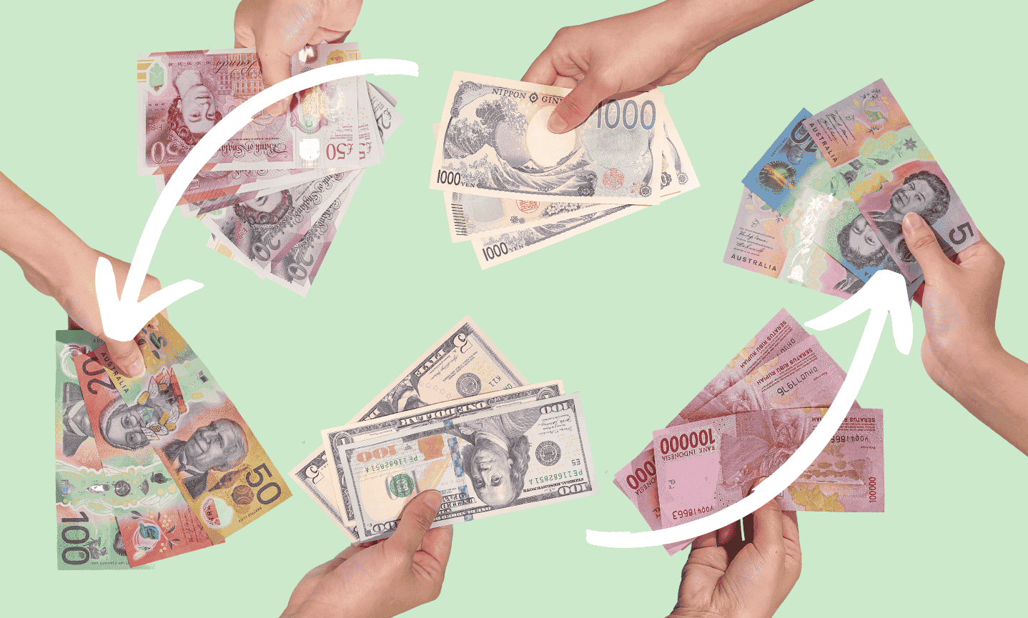 Sell Currency White Arrows