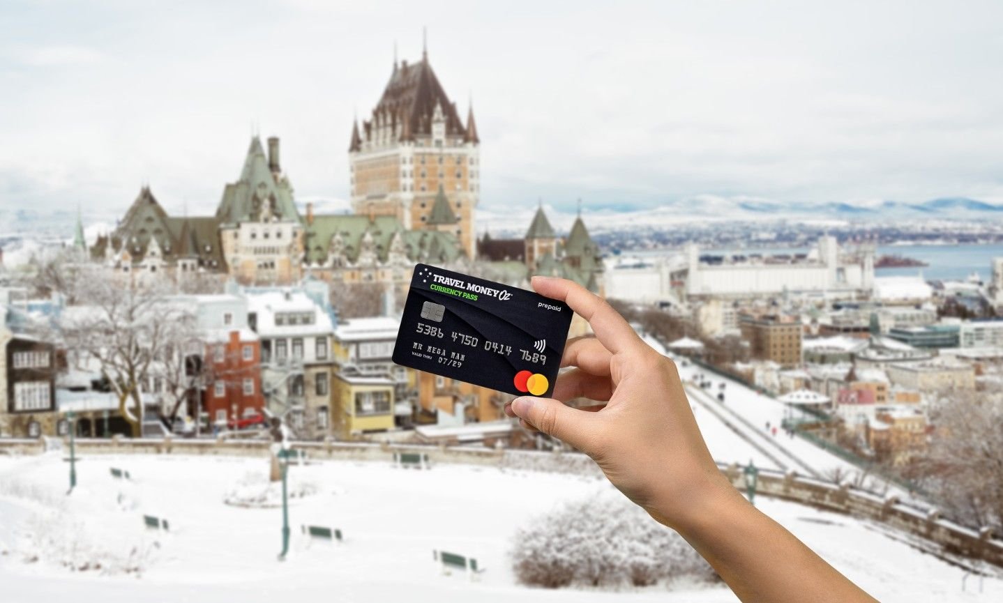 Using Currency Pass travel money card in Canada, in Quebec during winter
