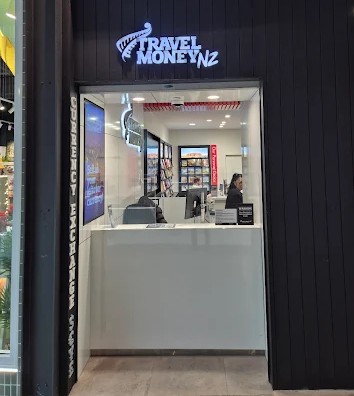 Inside Travel Money NZ Newmarket Auckland store showing currency exchange counter and customer service area.1