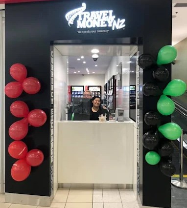 Travel Money NZ Sylvia Park Auckland store showing currency exchange counter
