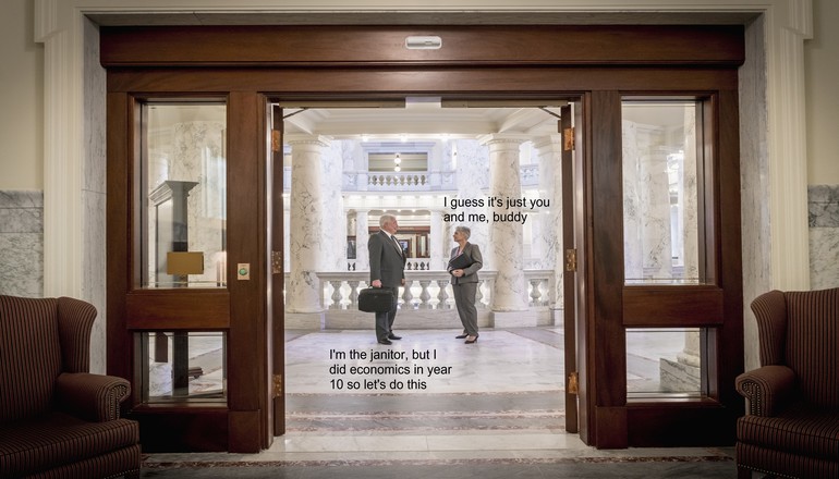 Officials in government building