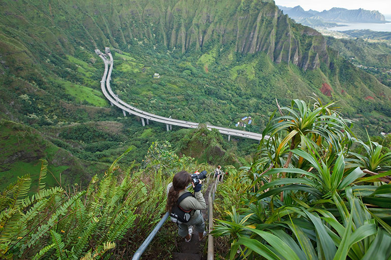 Overlooking mountains in Hawaii