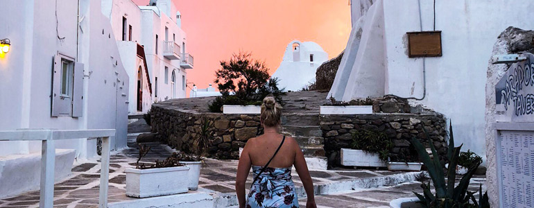 Mykonos at sunset