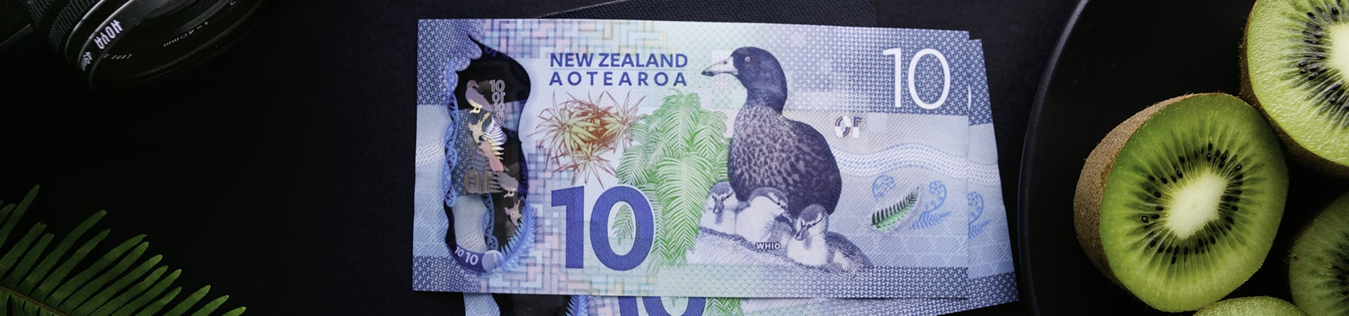 New Zealand note with Kiwi fruit