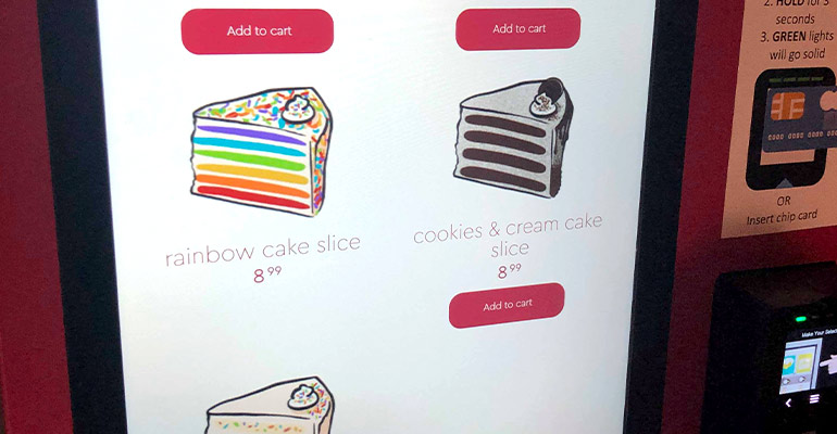 Cake vending machine