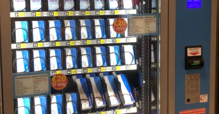 Contact lense vending machine