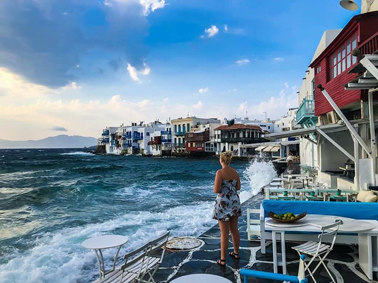 Girl in Mykonos, Greece