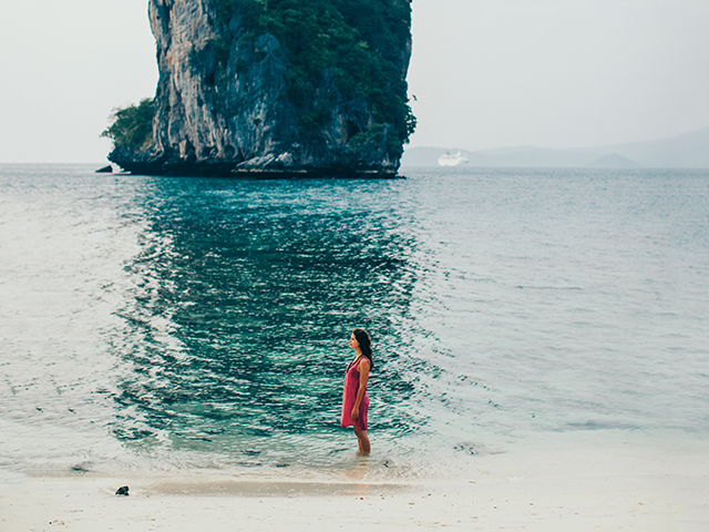 Girl on beach in Koh Samui