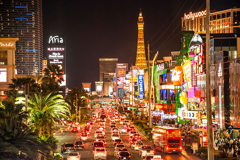 Las Vegas strip at night