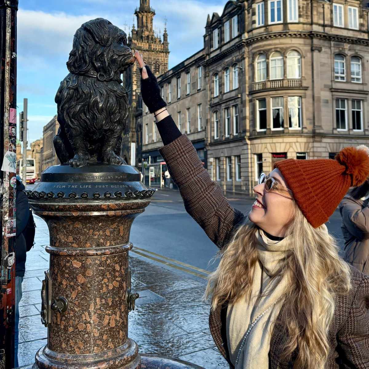 A tourist in Old Town Edinburgh