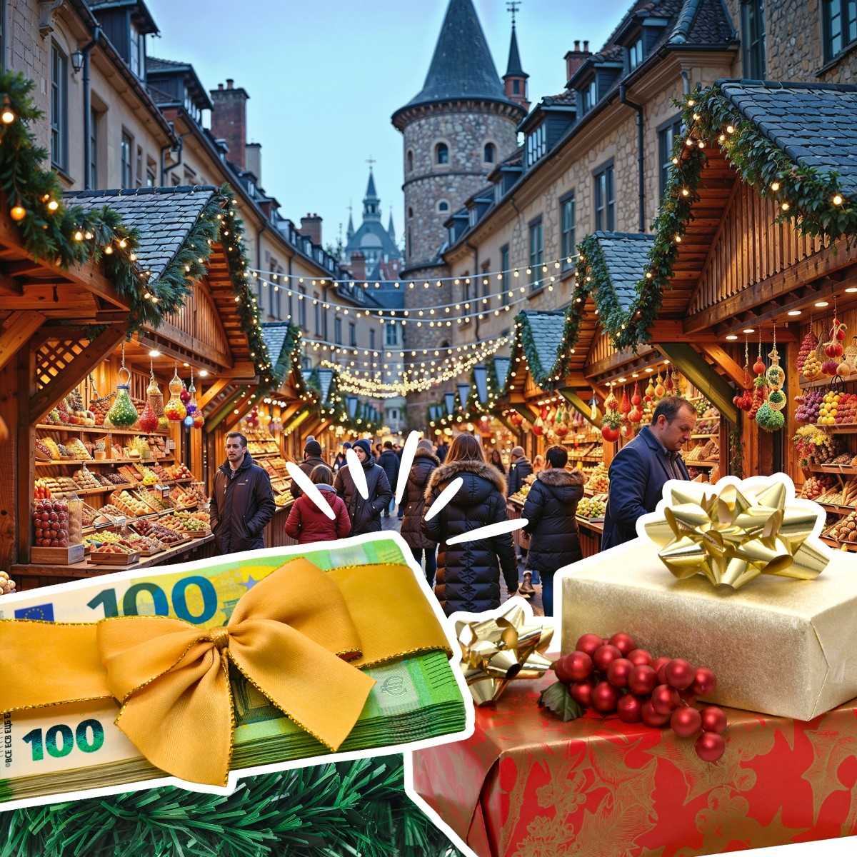 A Christmas market in Europe