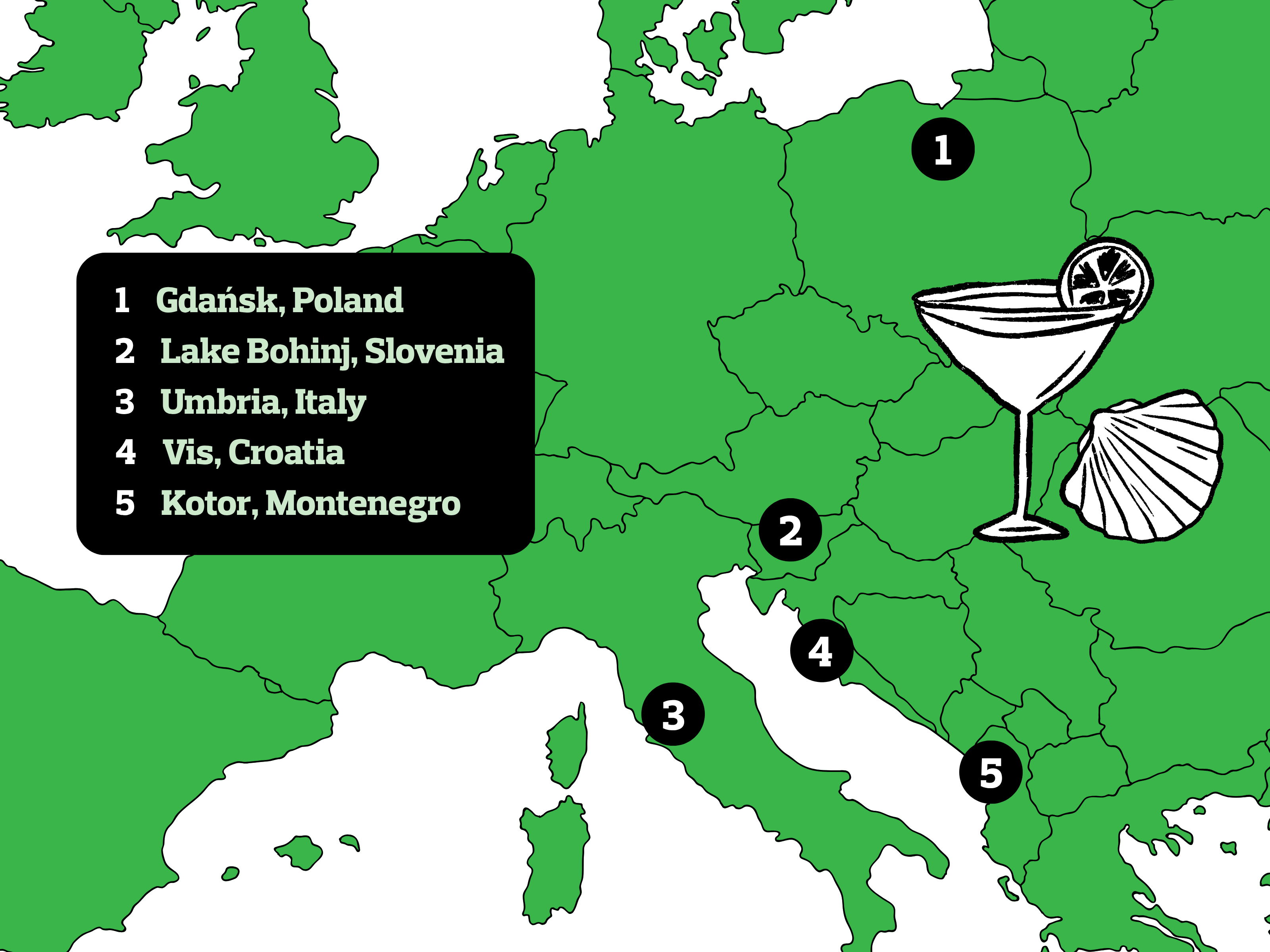 Euro Summer hidden gems map