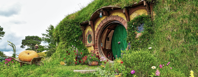 Hobbiton Movie Set in New Zealand.