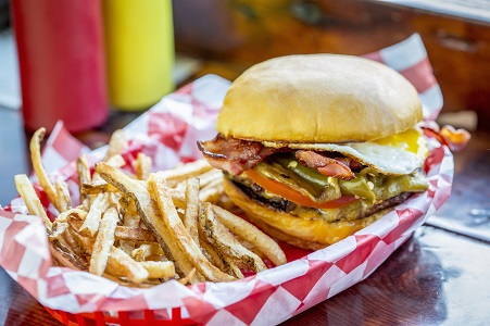 American Burger with Fries