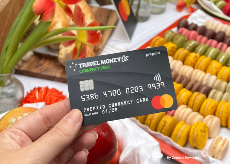 Using a Travel Money Oz Currency Pass to buy delicious pastries in France!