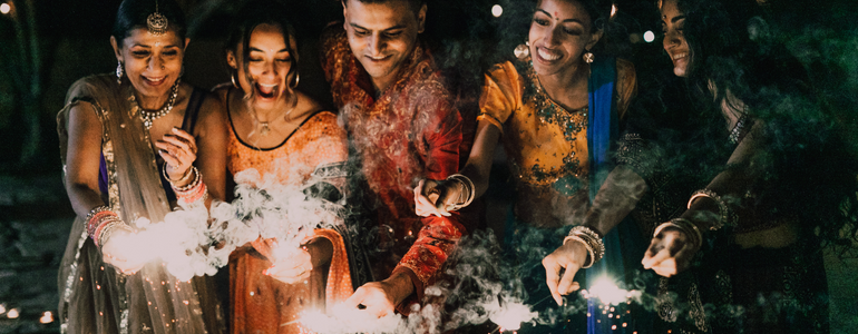 Family enjoying Diwali together Family enjoying Diwali together