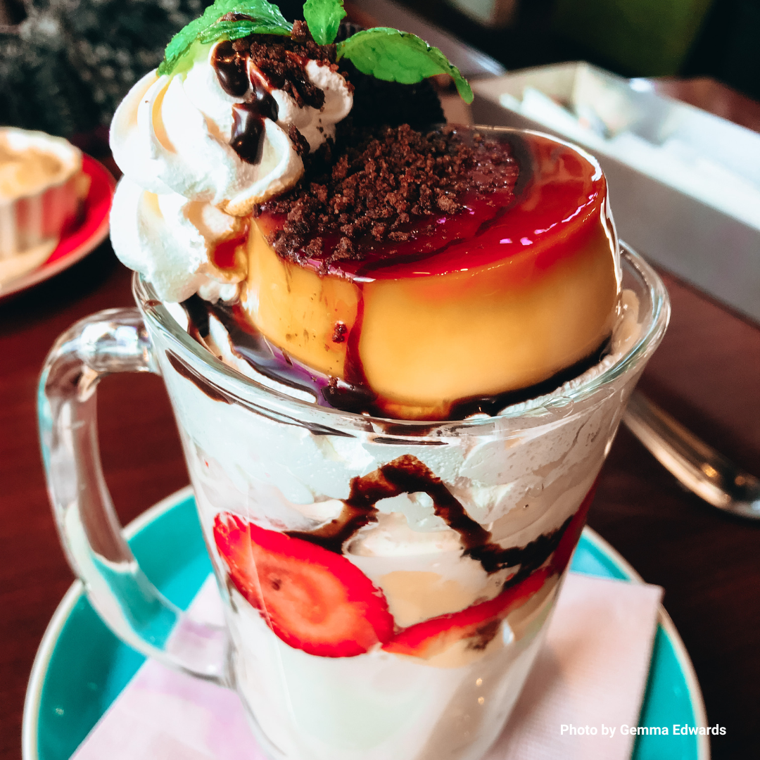 Japanese purin (pudding) parfait in Tokyo, Japan, by Gemma Edwards
