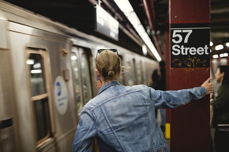 Man waiting for subway