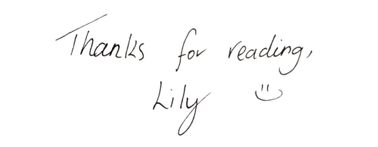Thanks for reading, Lily.