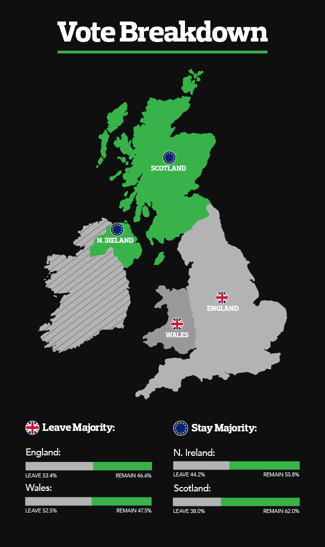 Brexit vote breakdown infographic
