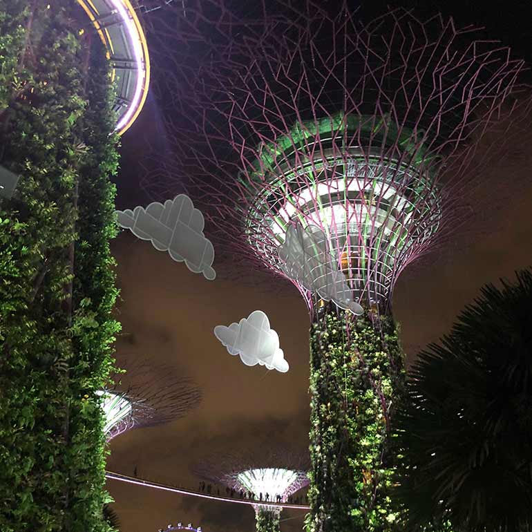 Gardens By the Bay Singapore at night 