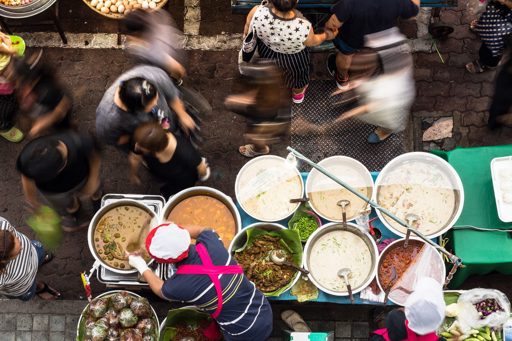 Busy street marketing in Thailand