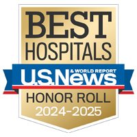 U S News and World Report badge recognizing UCSF as part of its 2024 to 2025 Honor Roll